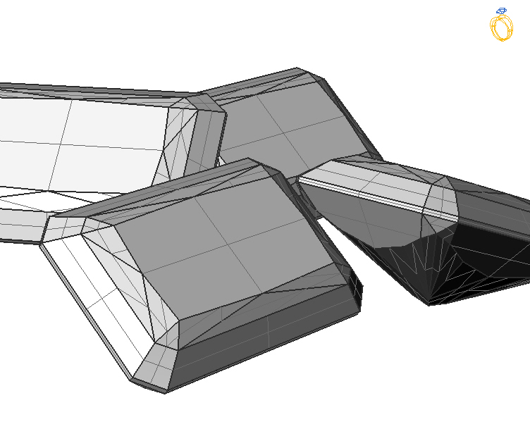 Реален CAD render на Gem Stone Emerald Cut